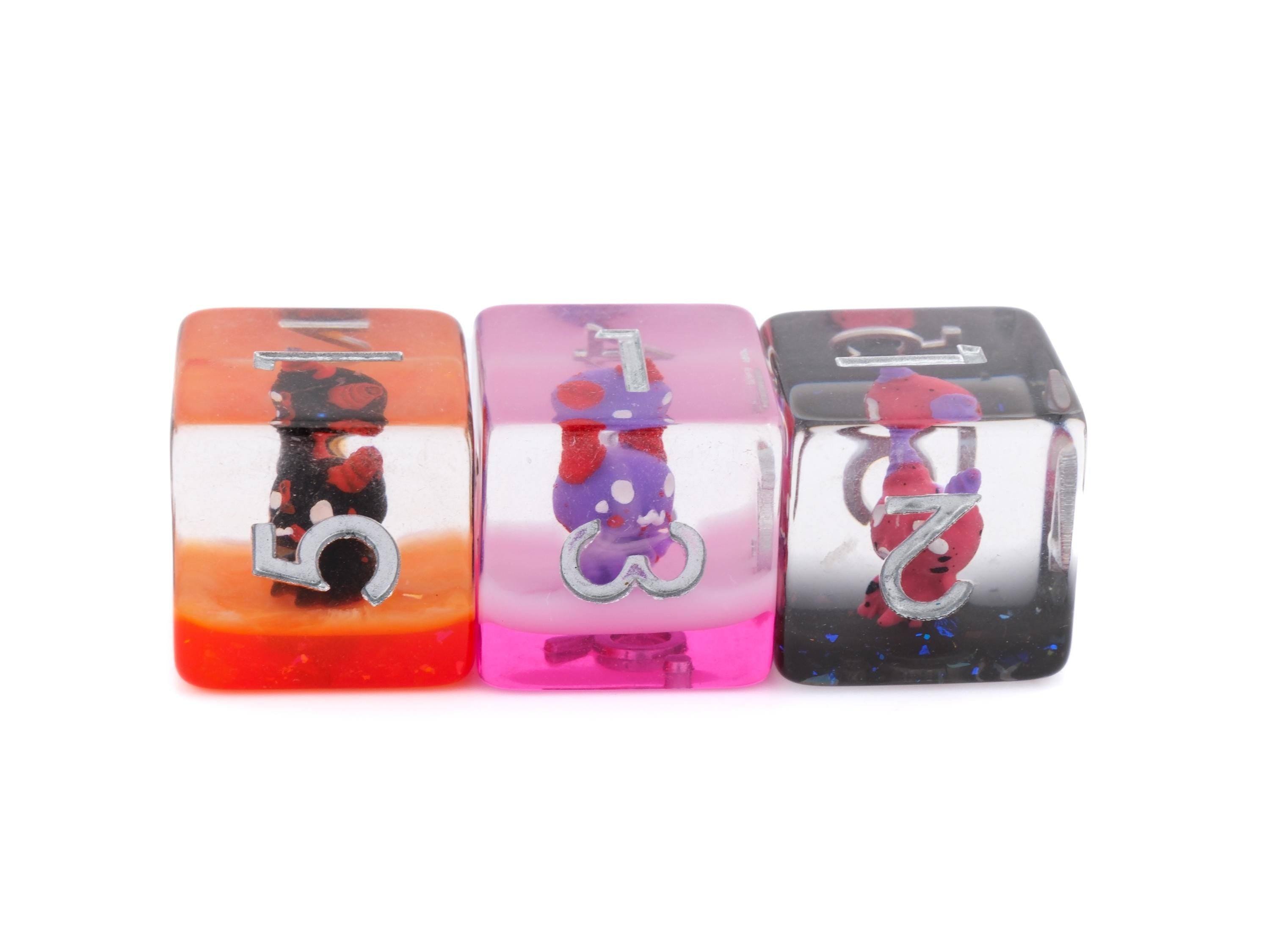Demon Cat DnD Dice Set | 7 Piece Resin RPG Dice | Cute Supernatural Kitty | Tabletop RPG | Dungeons and Dragons | Nerdy Gamer Gift