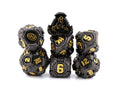 Steampunk Gear Metal DnD Dice Set: 7 Piece Mechanical RPG Dice