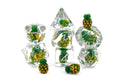 Pineapple Resin DnD Dice Set: 7 Piece Tropical Fruit RPG Dice