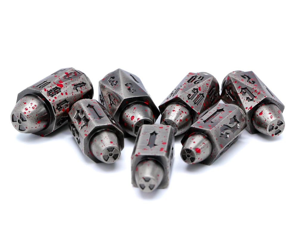 Bullet Metal DnD Dice Set | 7 Piece RPG Dice Set | Ammo Dice | Dungeons & Dragons | Weapon Ammo | Tabletop RPG | Nerdy Gamer Gift