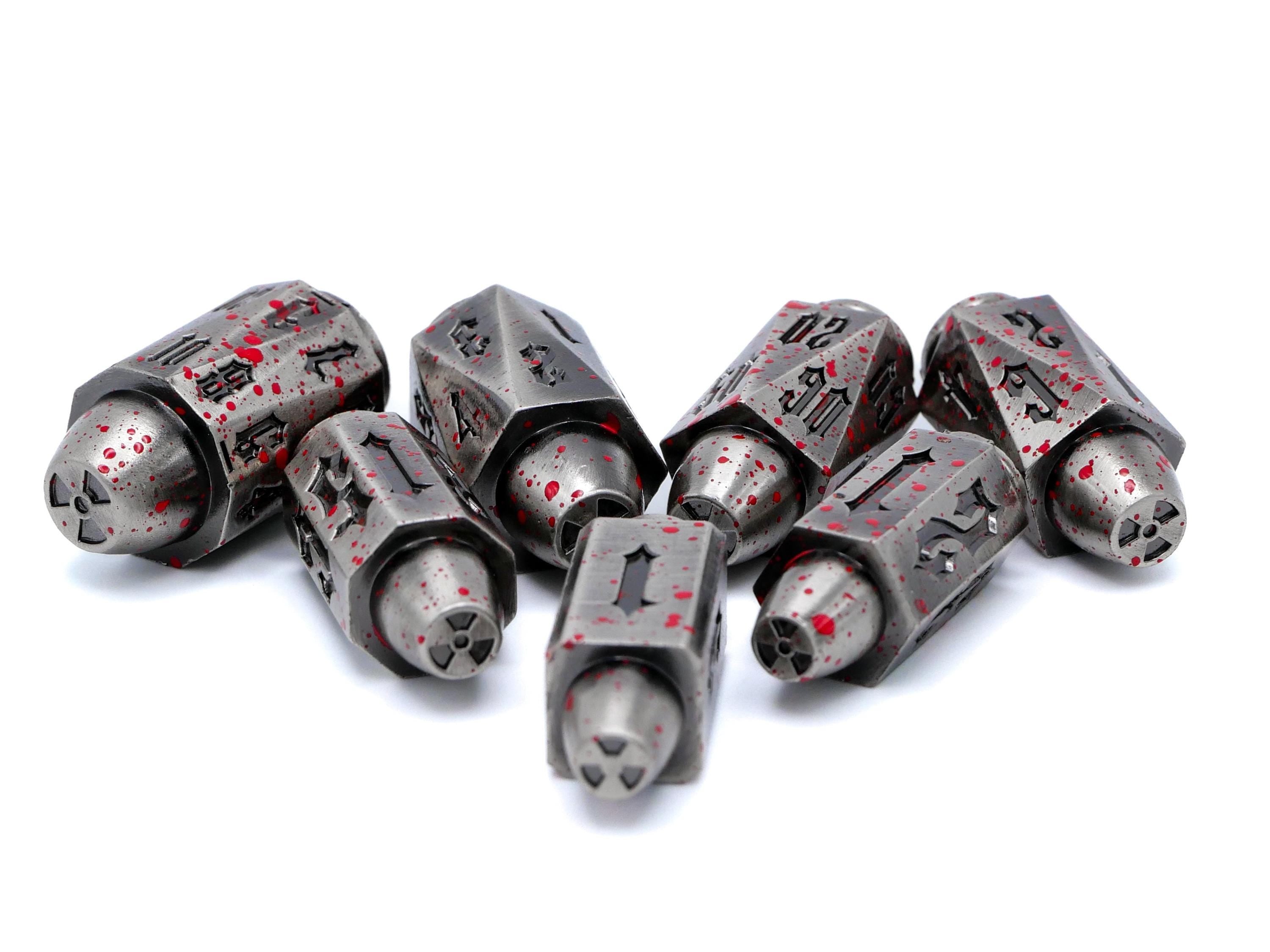 Bullet Metal DnD Dice Set | 7 Piece RPG Dice Set | Ammo Dice | Dungeons & Dragons | Weapon Ammo | Tabletop RPG | Nerdy Gamer Gift