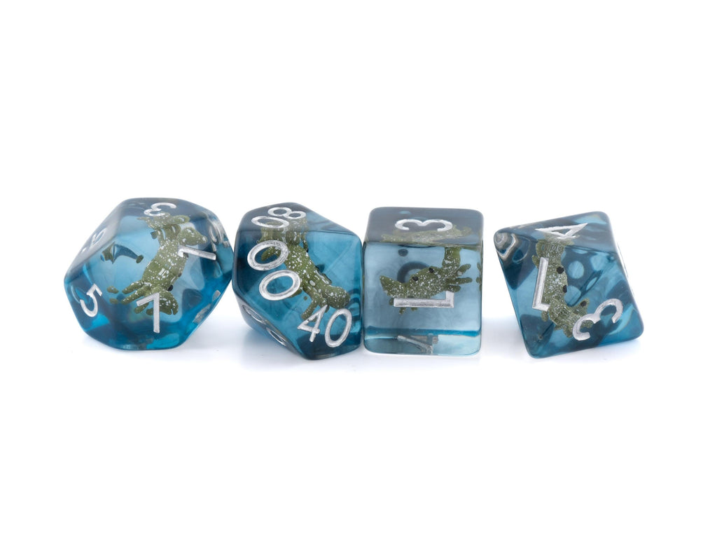 Crab Resin DnD Dice Set: 7 Piece Clawed Crustacean RPG Dice