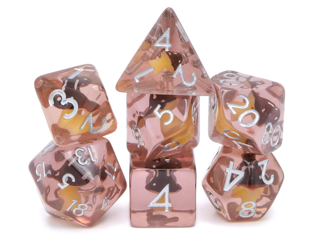 Mushroom Reain DnD Dice Set: 7 Piece Fungus RPG Dice, 10+ Colors