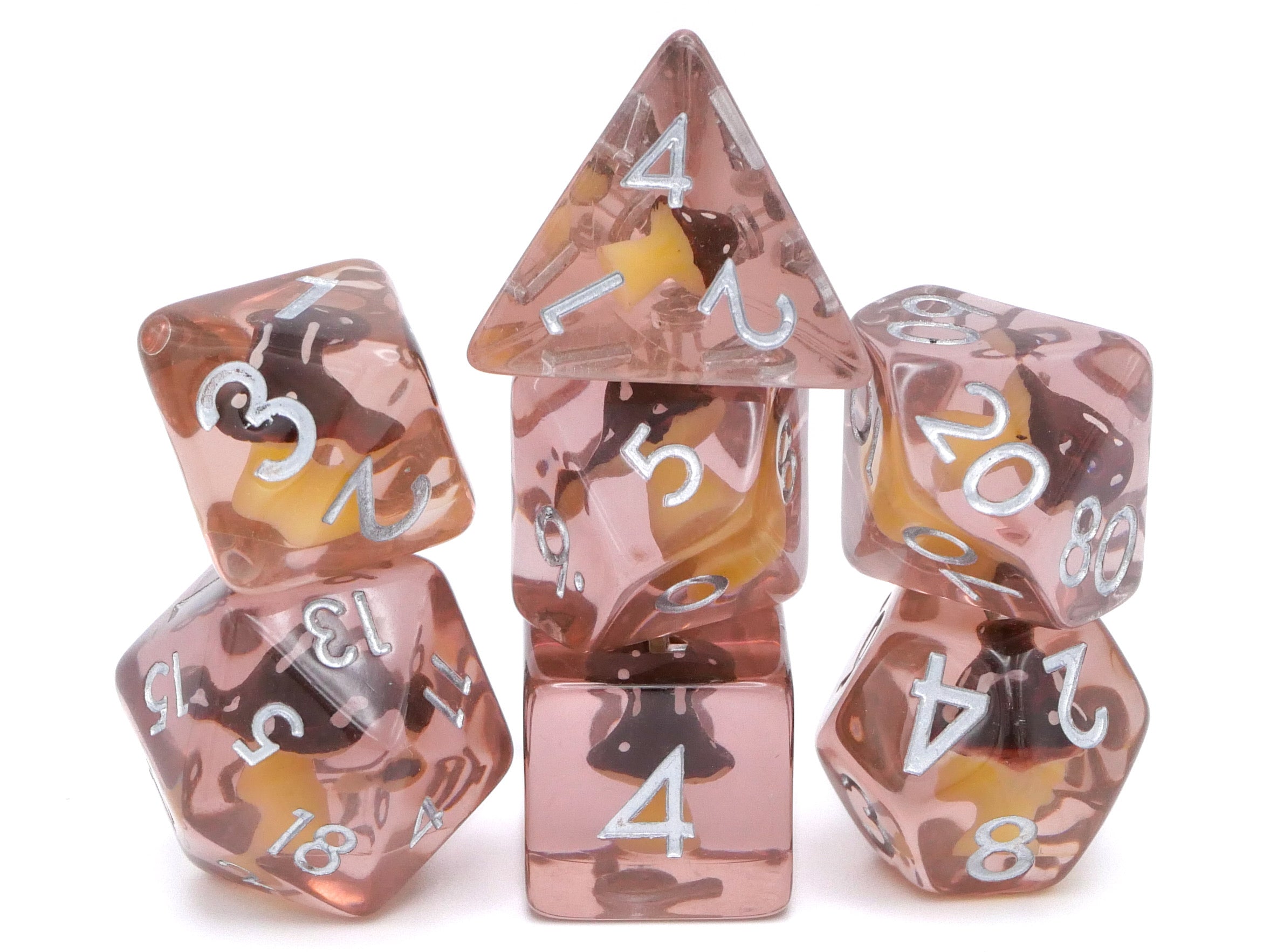 Mushroom Reain DnD Dice Set: 7 Piece Fungus RPG Dice, 10+ Colors
