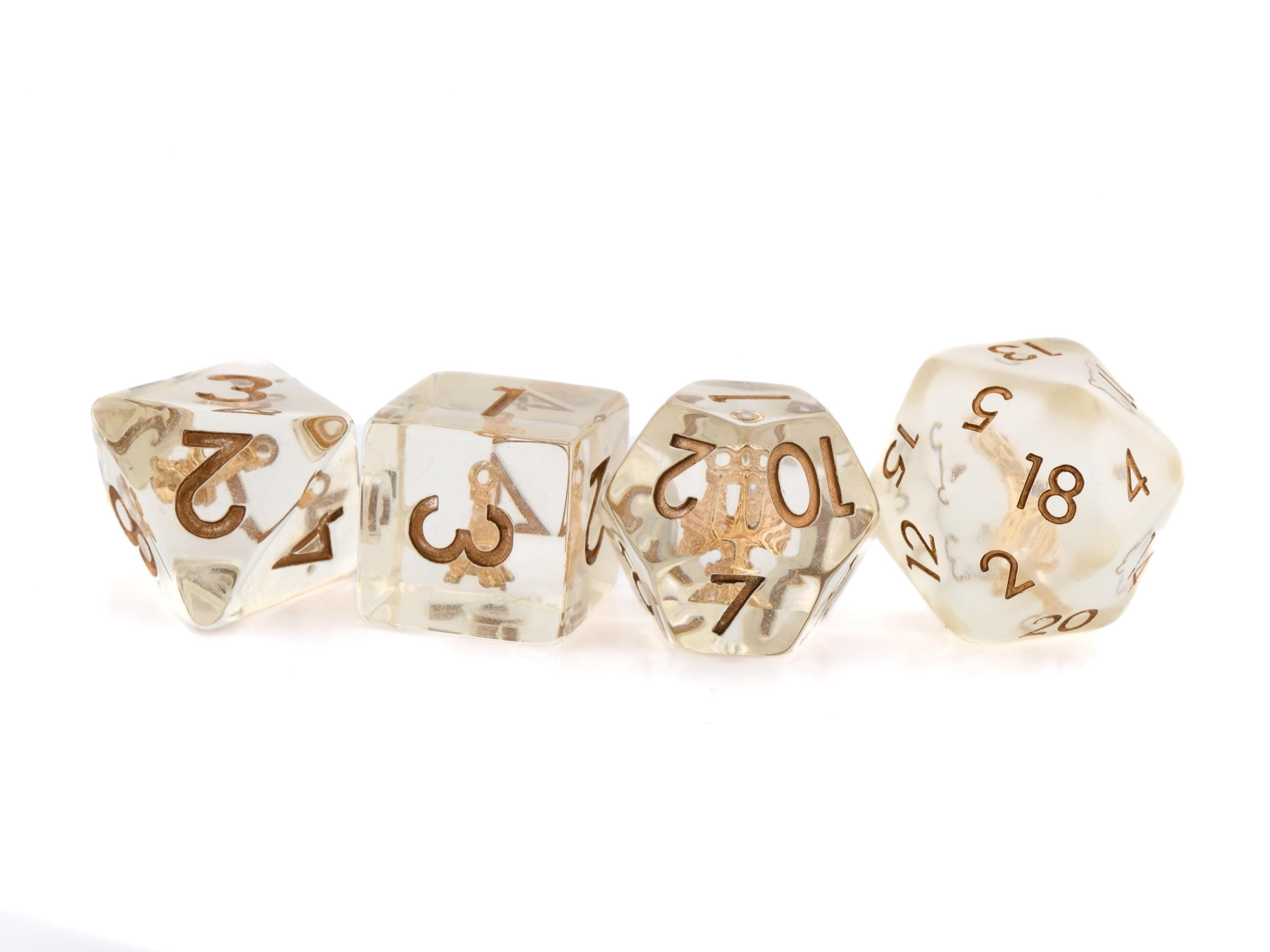 Eiffel Tower Resin DnD Dice Set: 7 Piece Paris Architecture RPG Dice