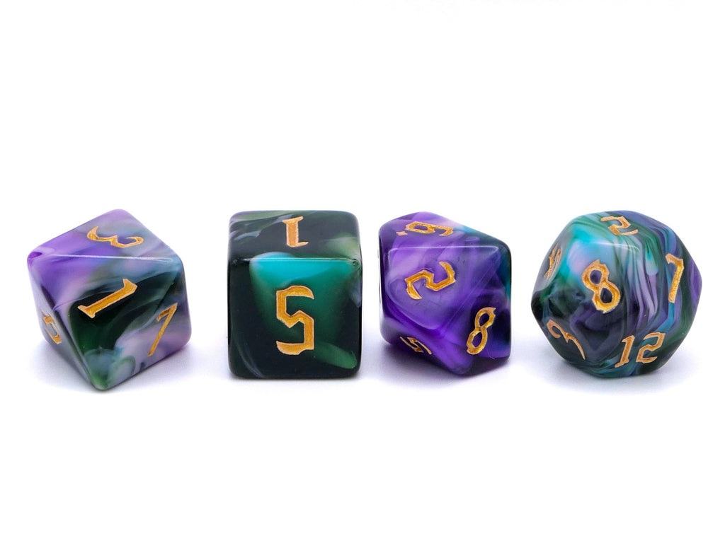 Arcane Whispers Acrylic DnD Dice Set: 7 Piece RPG Dice