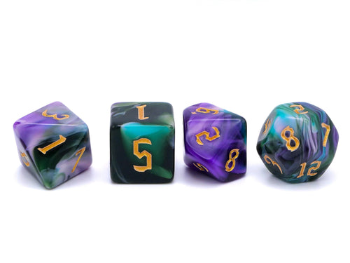 Arcane Whispers Acrylic DnD Dice Set: 7 Piece RPG Dice