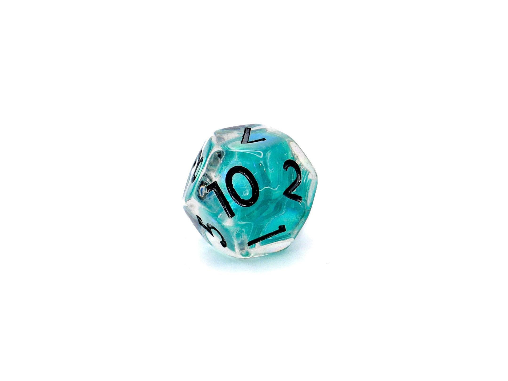 Teal Iceberg DnD Dice Set: 7 Piece Glitter Resin RPG Dice
