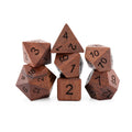 Rosewood Polyhedral Dice Set - 7pc D&D RPG Dice