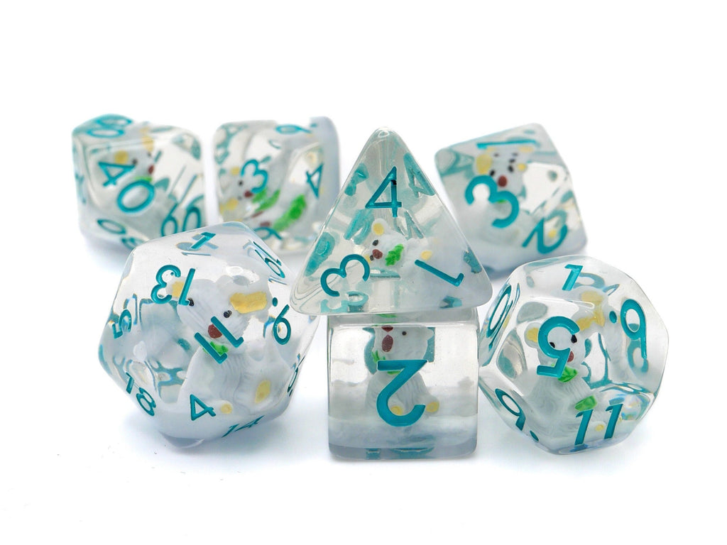 Koala DnD Dice Set: 7 Piece Resin RPG Dice