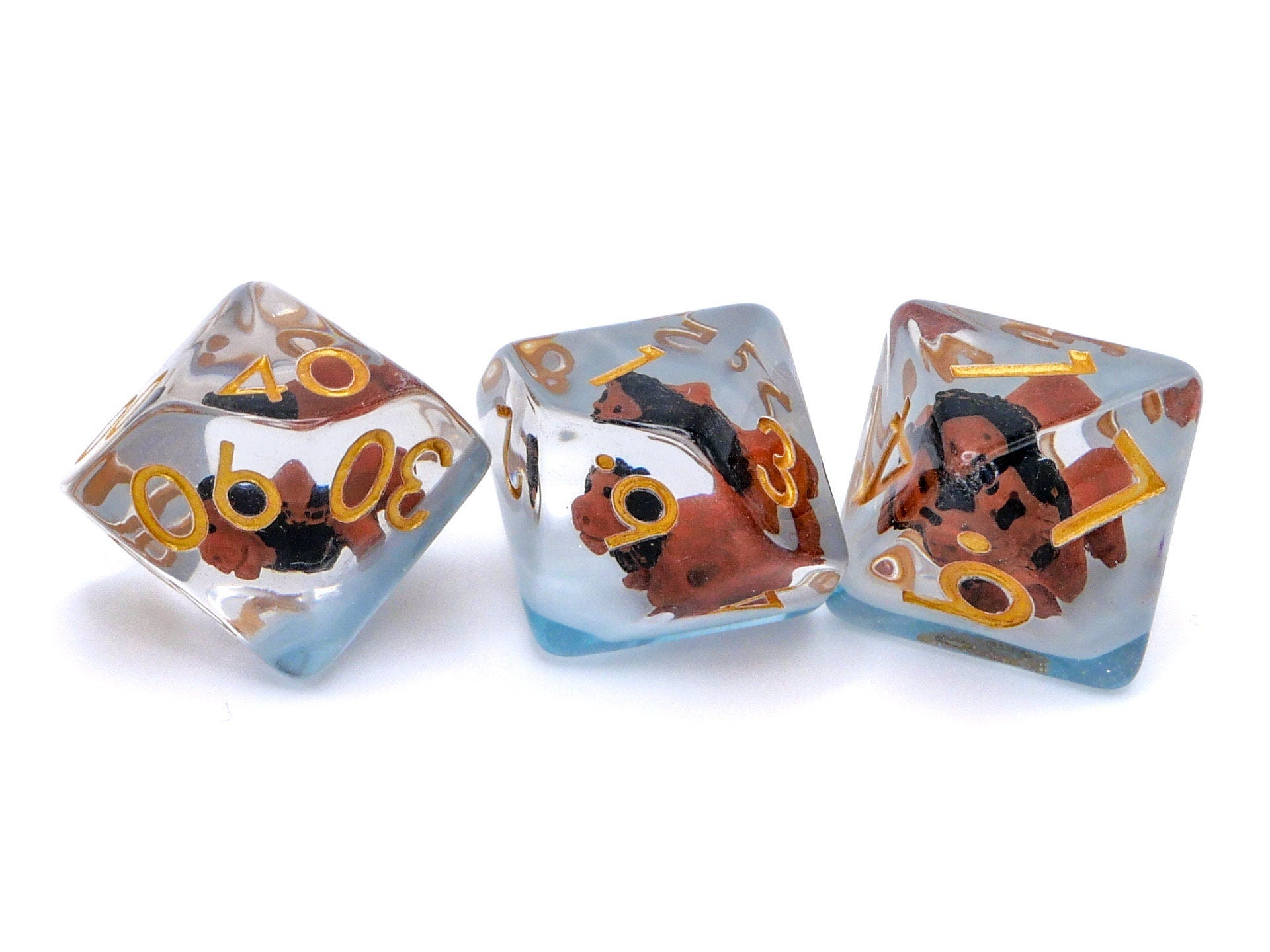 Lion Resin DnD Dice Set: 7 Piece Wild Feline RPG Dice
