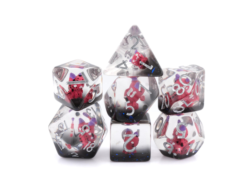 Demon Cat DnD Dice Set | 7 Piece Resin RPG Dice | Cute Supernatural Kitty | Tabletop RPG | Dungeons and Dragons | Nerdy Gamer Gift
