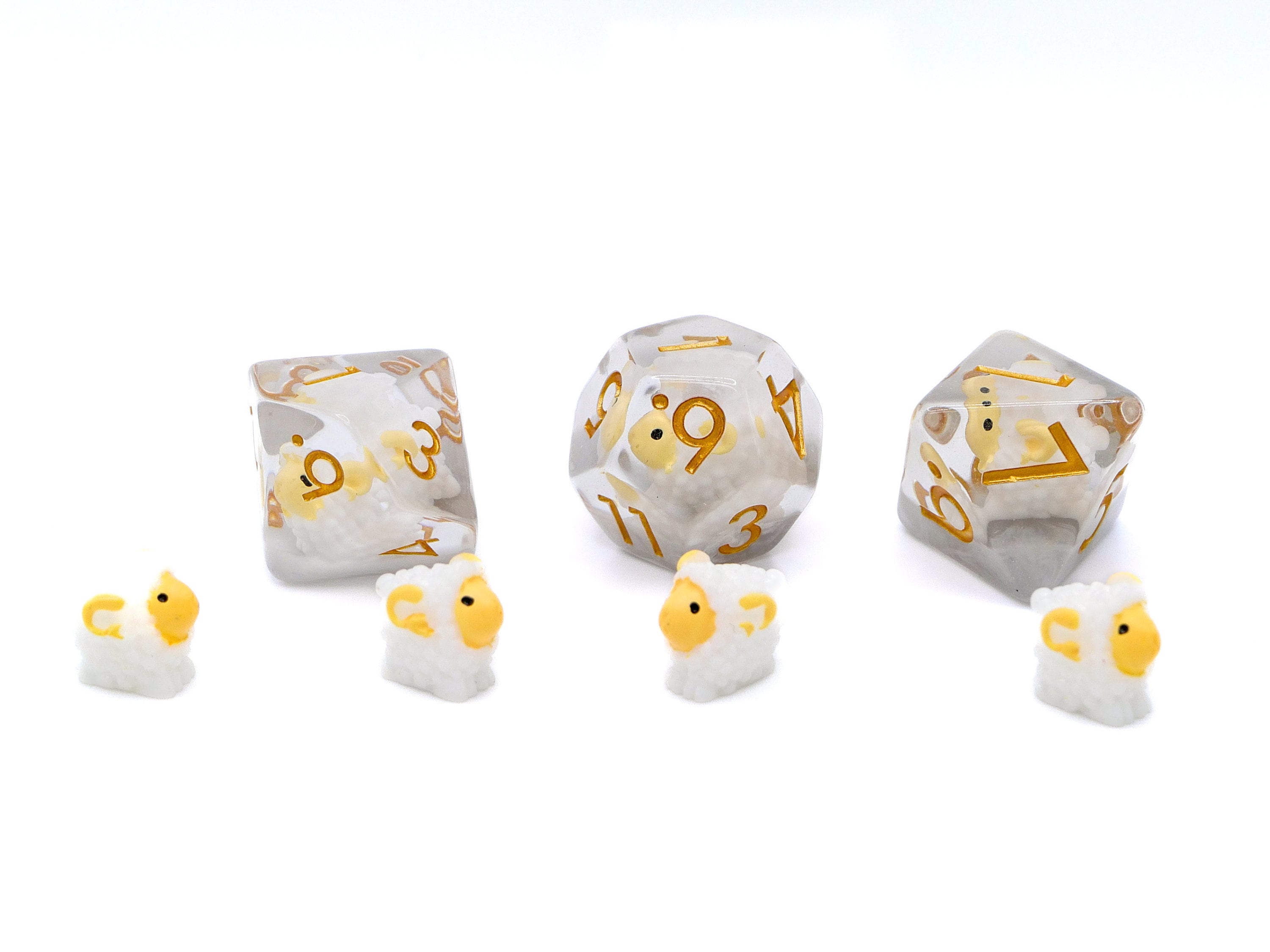 Sheep DnD Dice Set: 7-Piece Resin RPG Dice