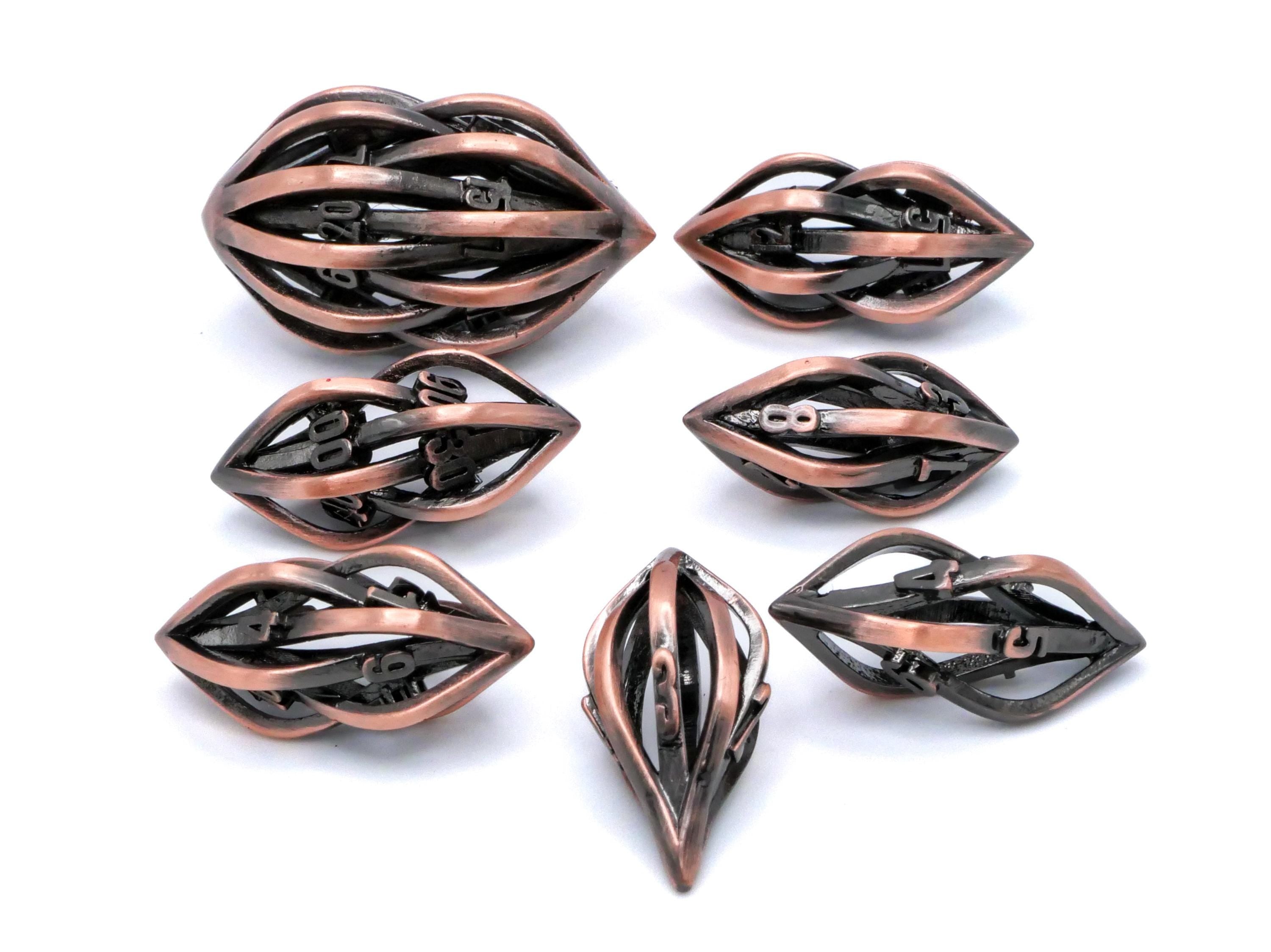 Arcanum Metal DnD Dice Set: Carved Hollow RPG Dice