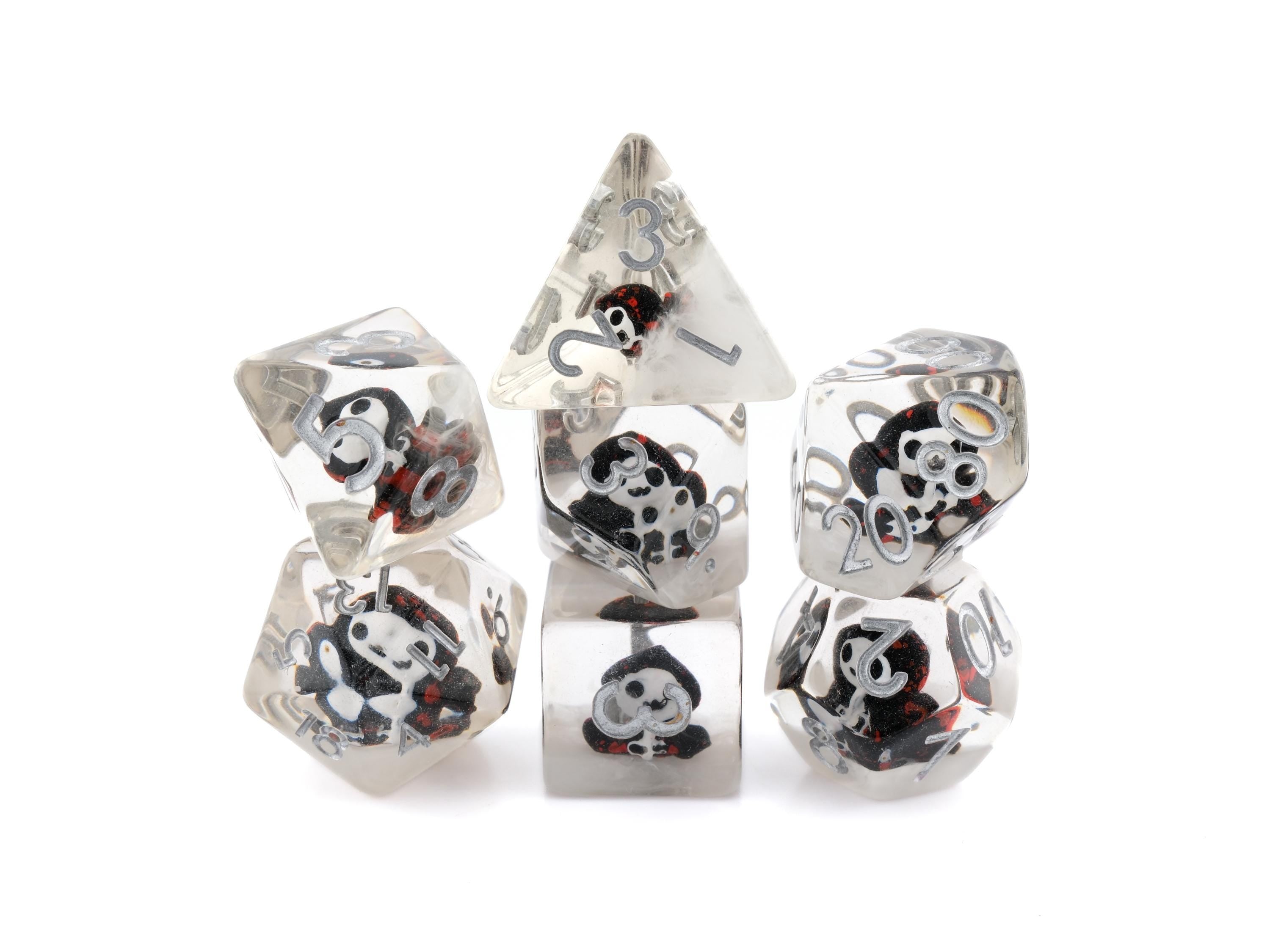 Grim Reaper DnD Dice Set | 7 Piece RPG Dice | Ghost Blood Dice | Spirit Dice | Dungeons & Dragons | Supernatural Dice | Tabletop RPG Gift