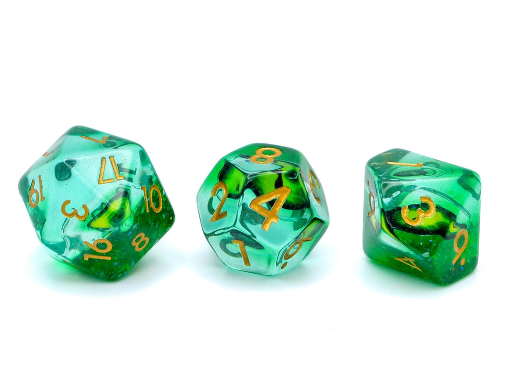 Dragon Eye Resin DnD Dice Set: 7 Piece RPG Dice