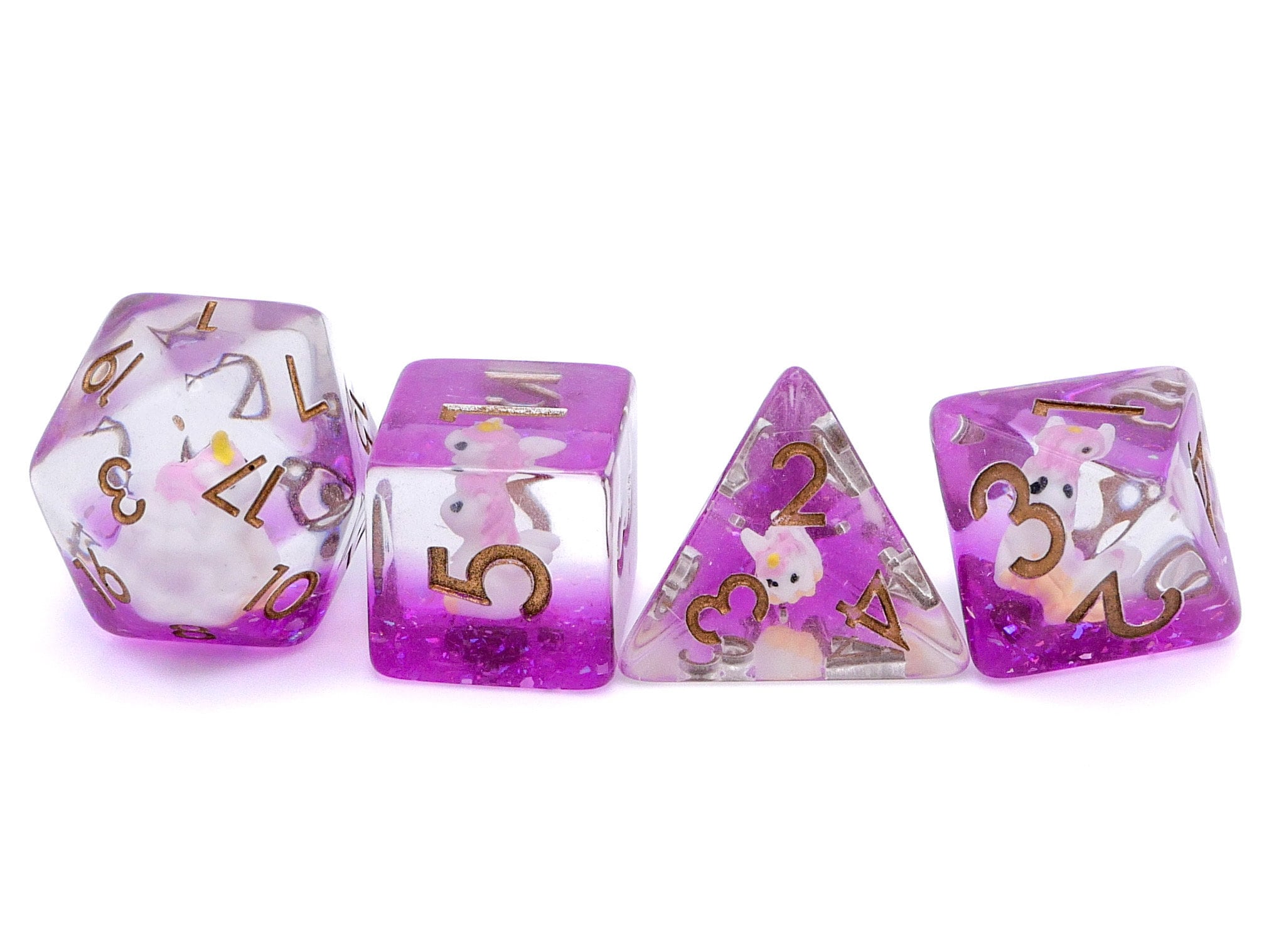 Unicorn Resin DnD Dice Set: 7-Piece RPG Dice