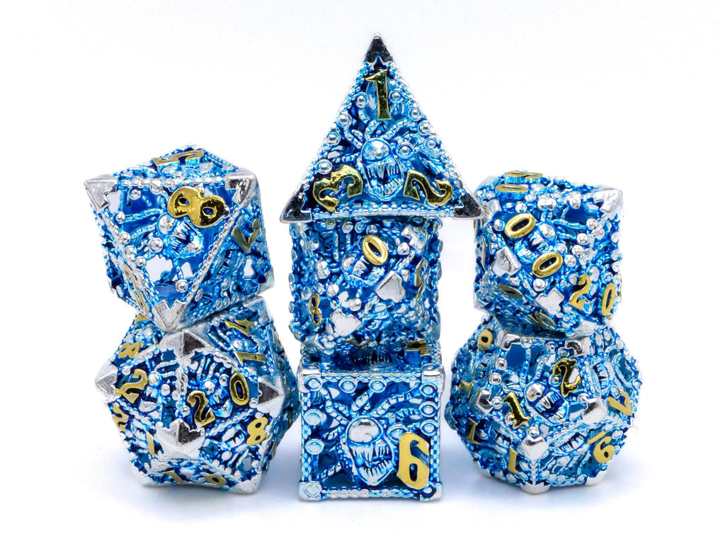 Beholder Hollow Metal DnD Dice Set: 7-Piece Spectator RPG Dice
