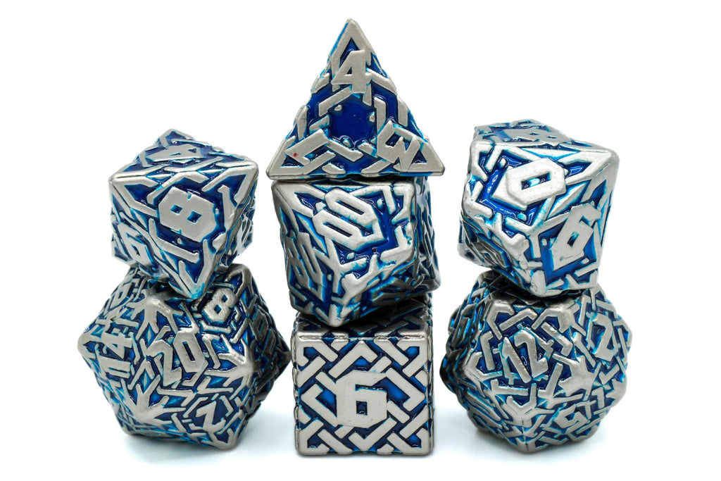 Maze Runner Metal DnD Dice Set: 7-Piece Labyrinth RPG Dice for Dungeons and Dragons