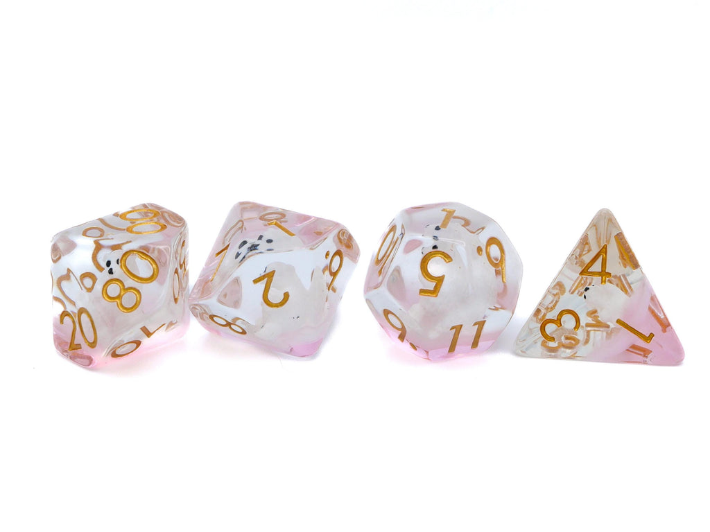 Polar Bear Resin DnD Dice Set: 7 Piece Arctic RPG Dice