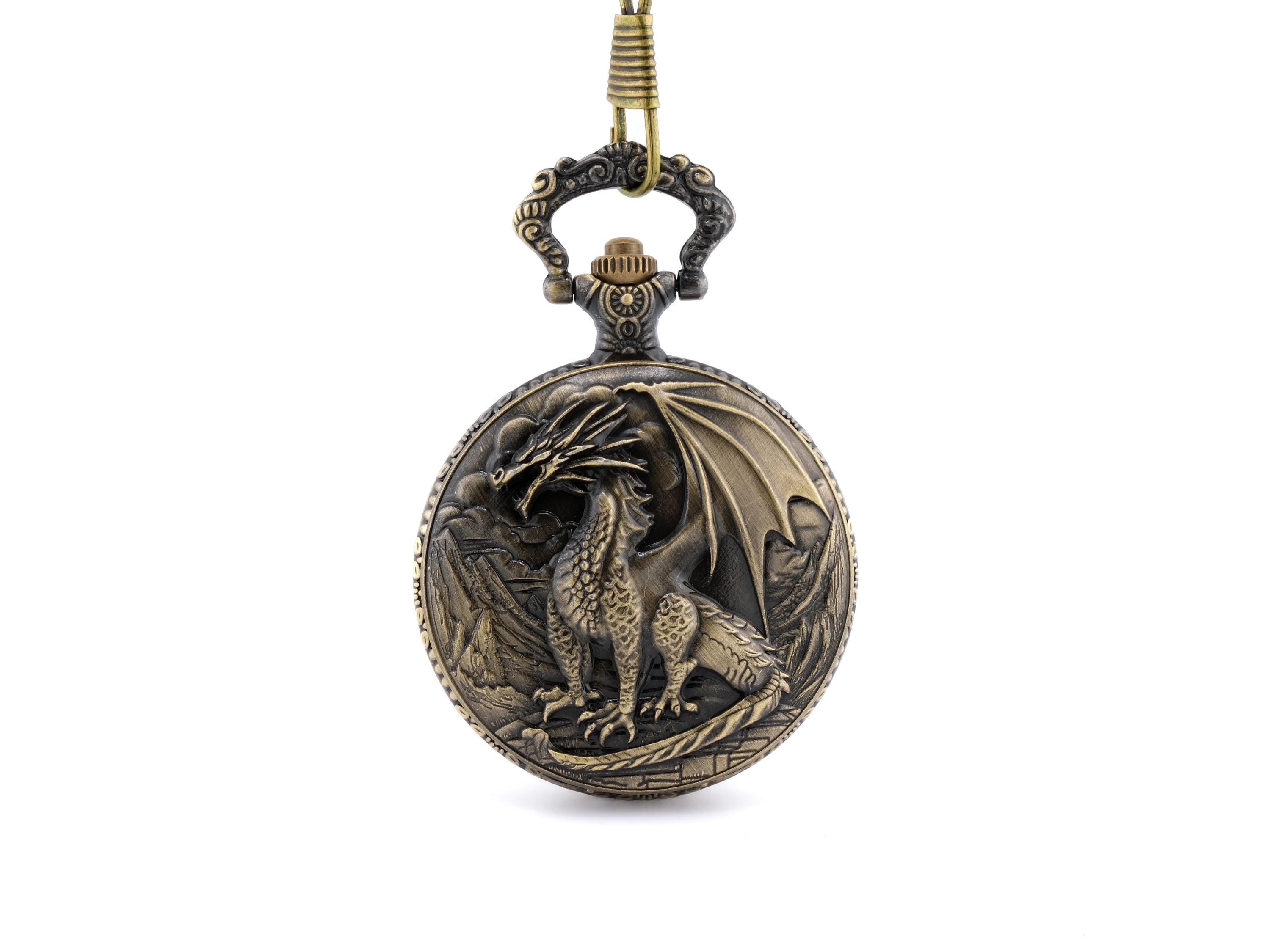 Dragon Pocket Watch DnD Dice Set: Mini Metal RPG Dice