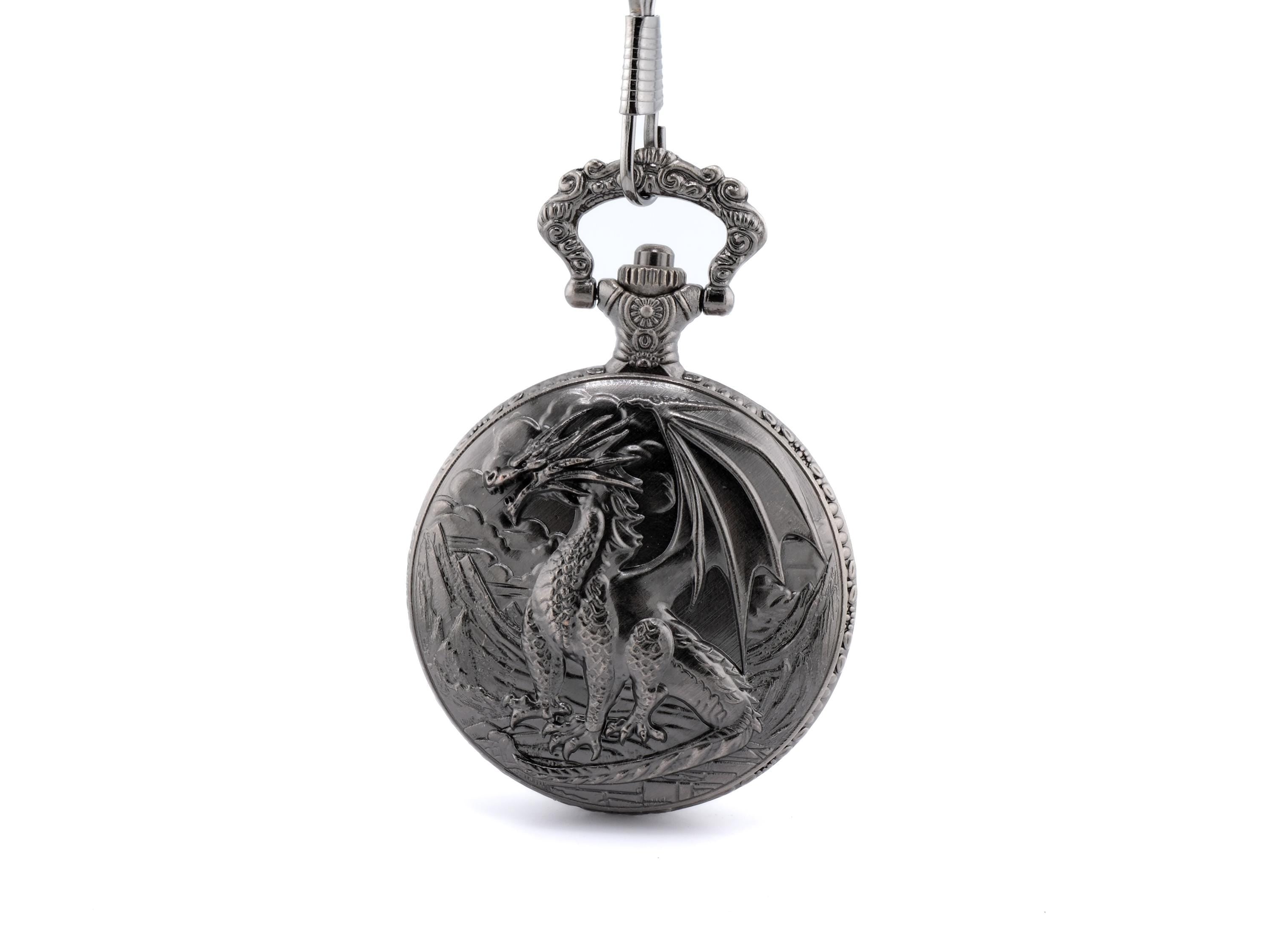 Dragon Pocket Watch DnD Dice Set: Mini Metal RPG Dice
