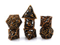 Pirate Hollow Metal DnD Dice Set: 7 Piece Swashbuckler Swords RPG Dice