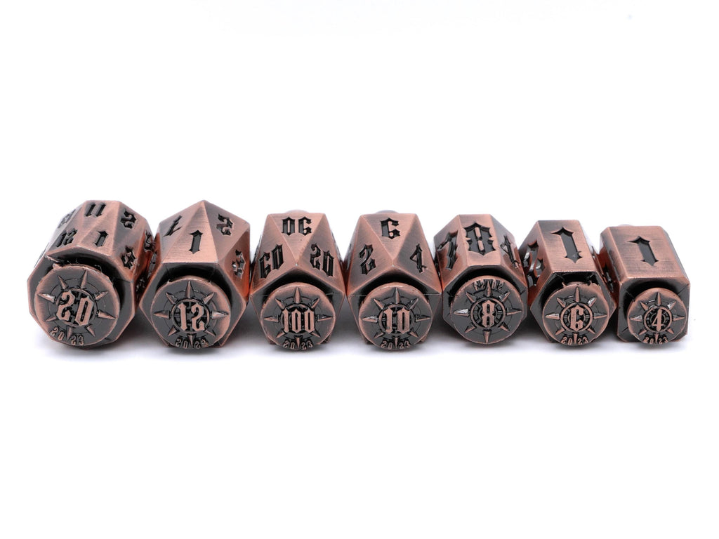 Bullet Metal DnD Dice Set | 7 Piece RPG Dice Set | Ammo Dice | Dungeons & Dragons | Weapon Ammo | Tabletop RPG | Nerdy Gamer Gift