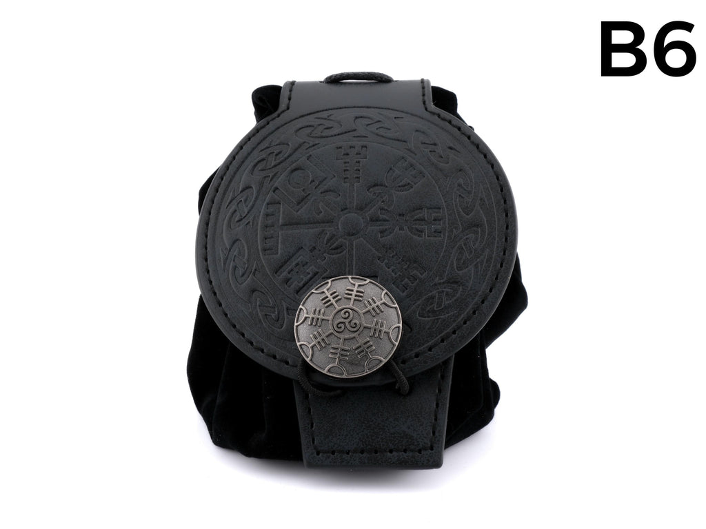 Nordic Leather and Velvet Dice Bag: Converts to Rolling Mat for Dungeons and Dragons