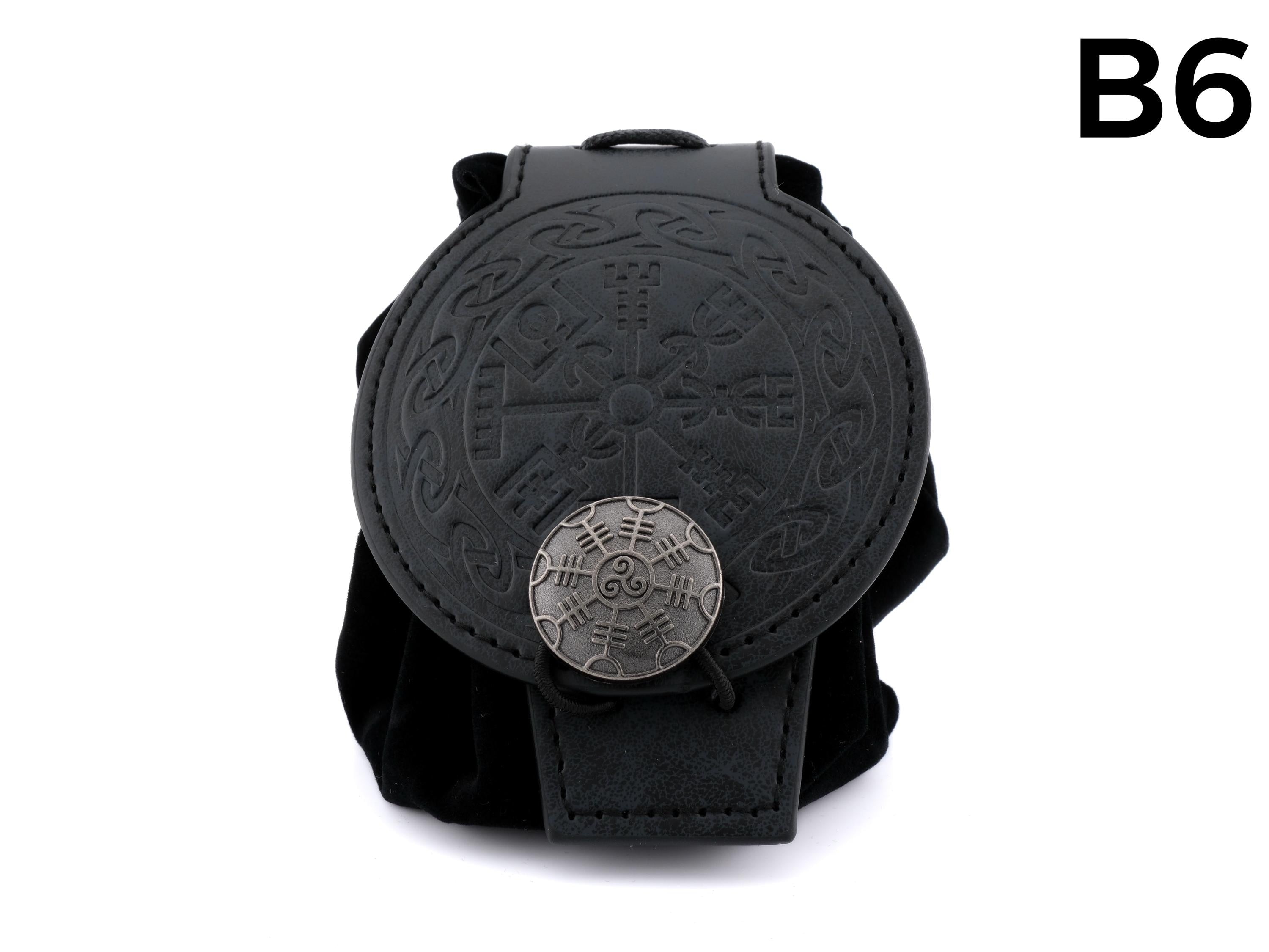 Nordic Leather and Velvet Dice Bag: Converts to Rolling Mat for Dungeons and Dragons