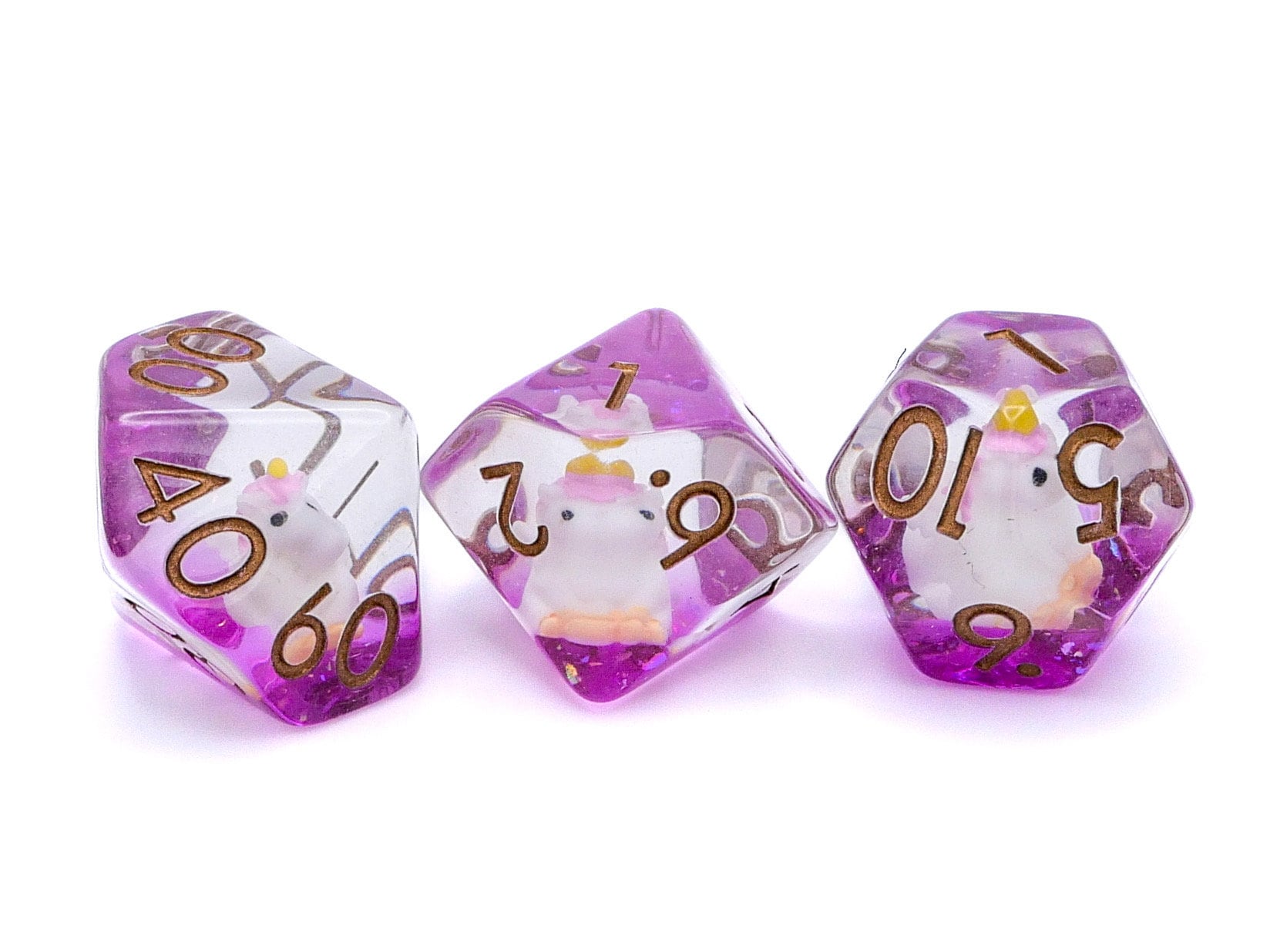 Unicorn Resin DnD Dice Set: 7-Piece RPG Dice
