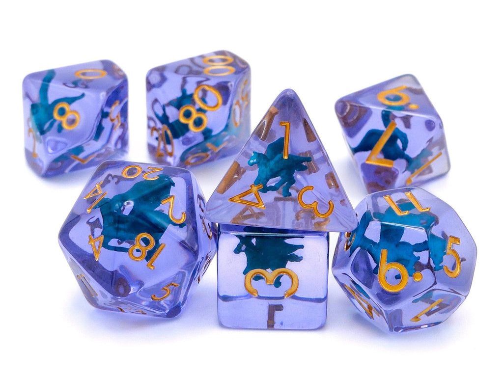 Pegasus Resin DnD Dice Set: 7-Piece RPG Dice