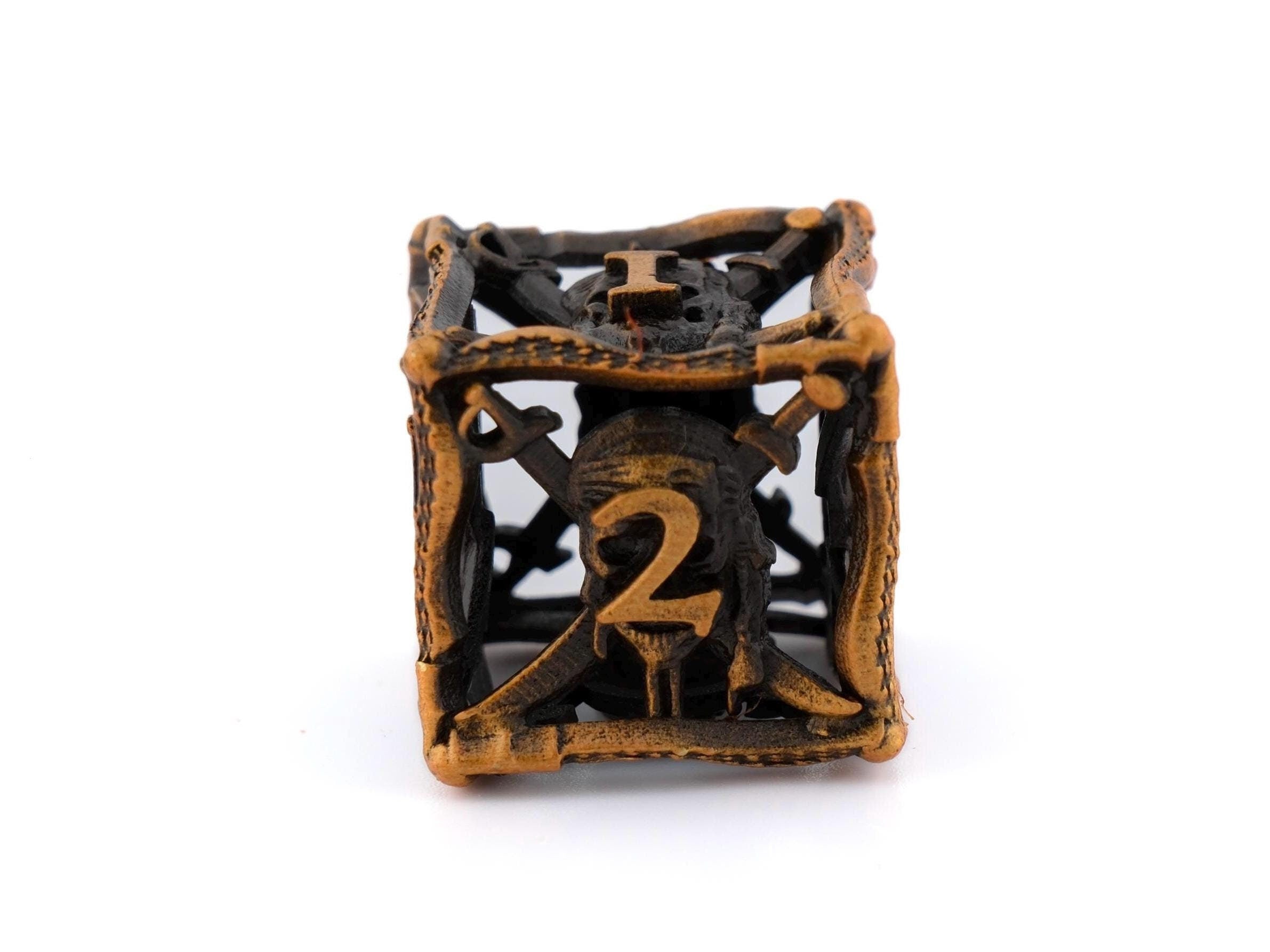 Pirate Hollow Metal DnD Dice Set: 7 Piece Swashbuckler Swords RPG Dice