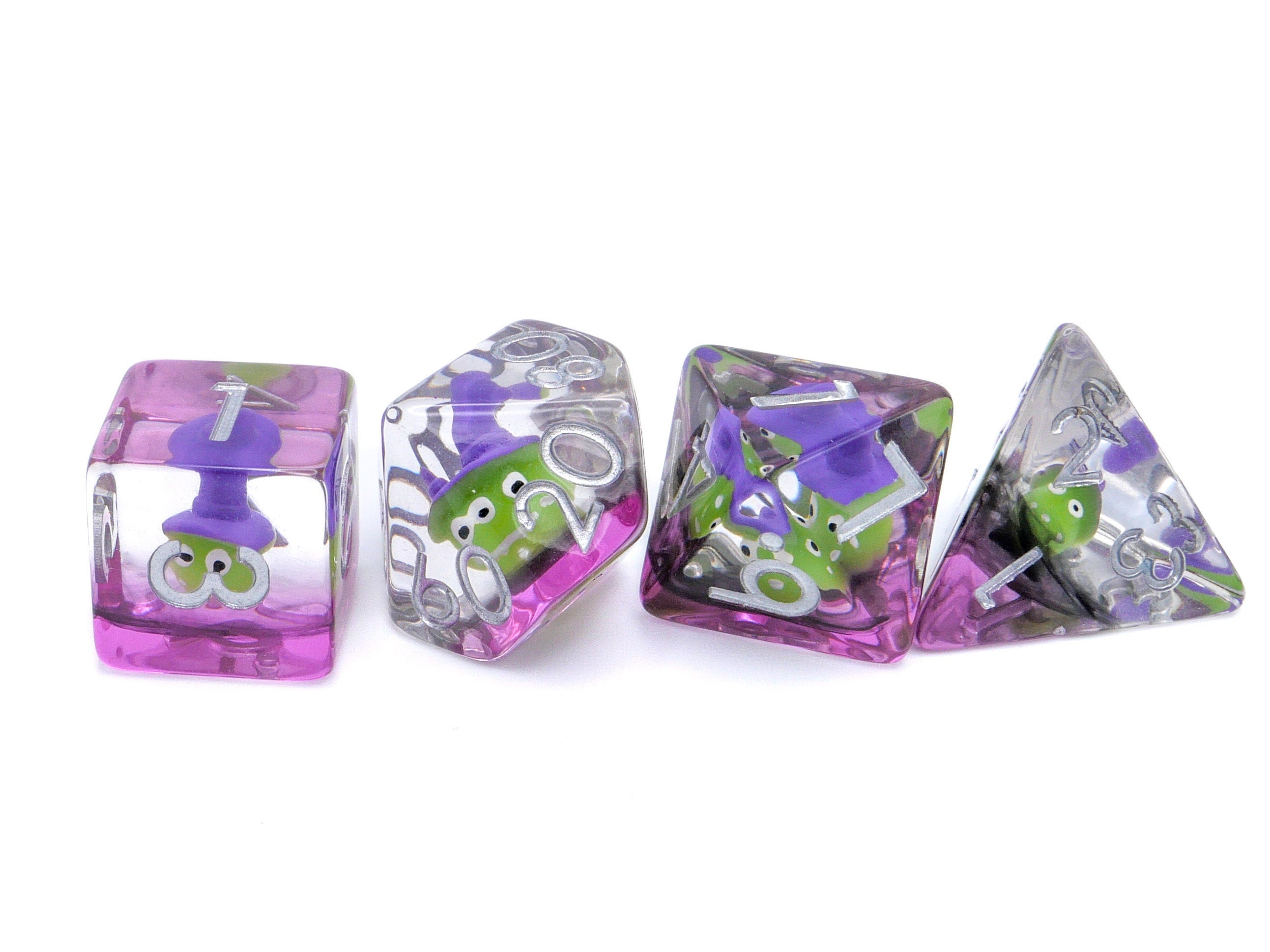 Alien Witch Resin DnD Dice Set: 7 Piece RPG Dice