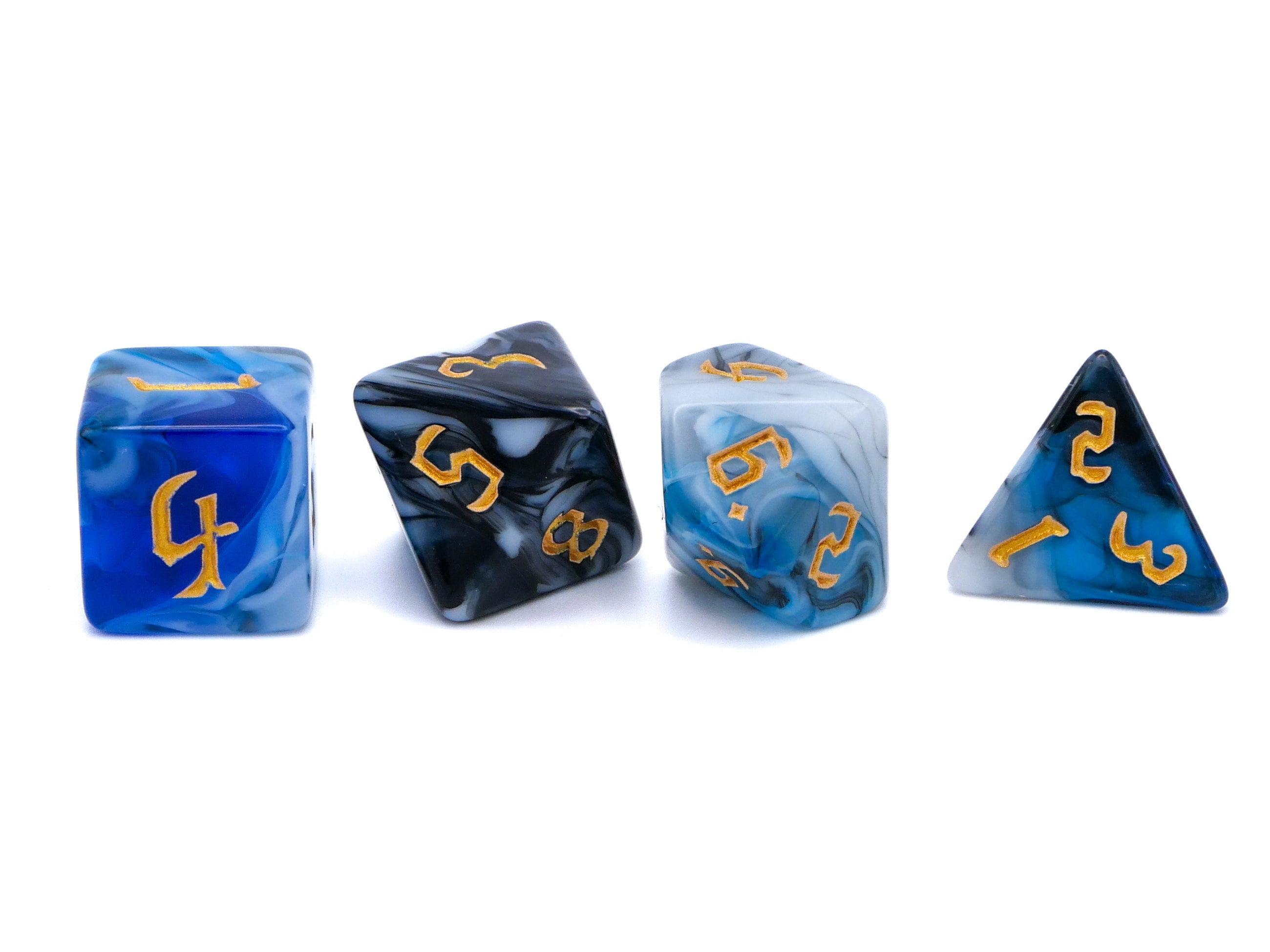 Midnight Star Acrylic DnD Dice Set: 7-Piece RPG Dice