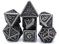 Dragon Forge Metal DnD Dice | 7 Piece RPG Dice Set | Dragon Teeth | Helm and Shield | Dungeons and Dragons | TTRPG | Gamer Gift