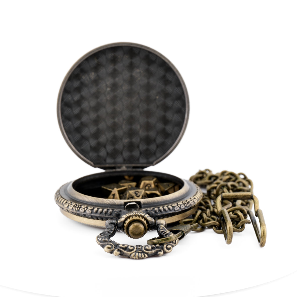 Forge Hammer Pocket Watch Mini Dice Set - 7-Piece TTRPG Dice