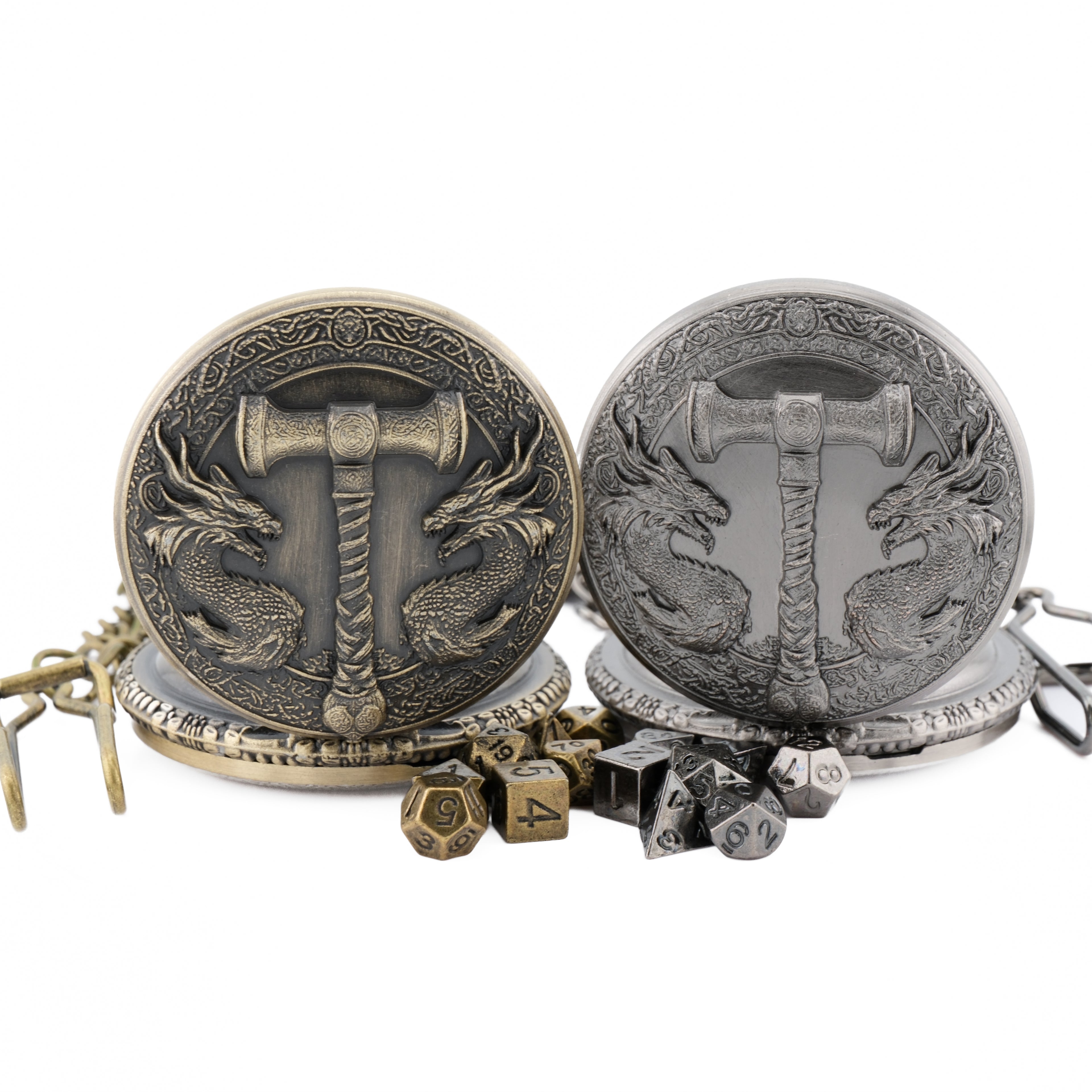 Forge Hammer Pocket Watch Mini Dice Set - 7-Piece TTRPG Dice