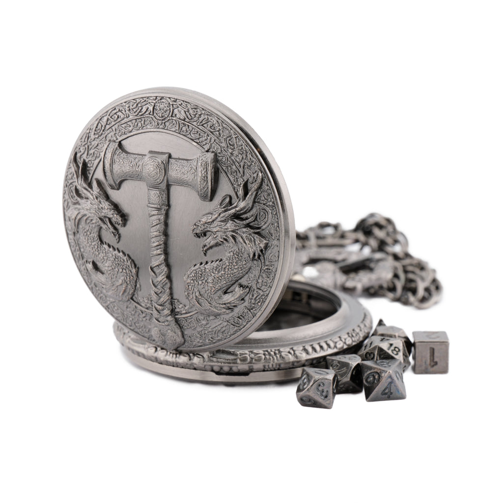 Forge Hammer Pocket Watch Mini Dice Set - 7-Piece TTRPG Dice
