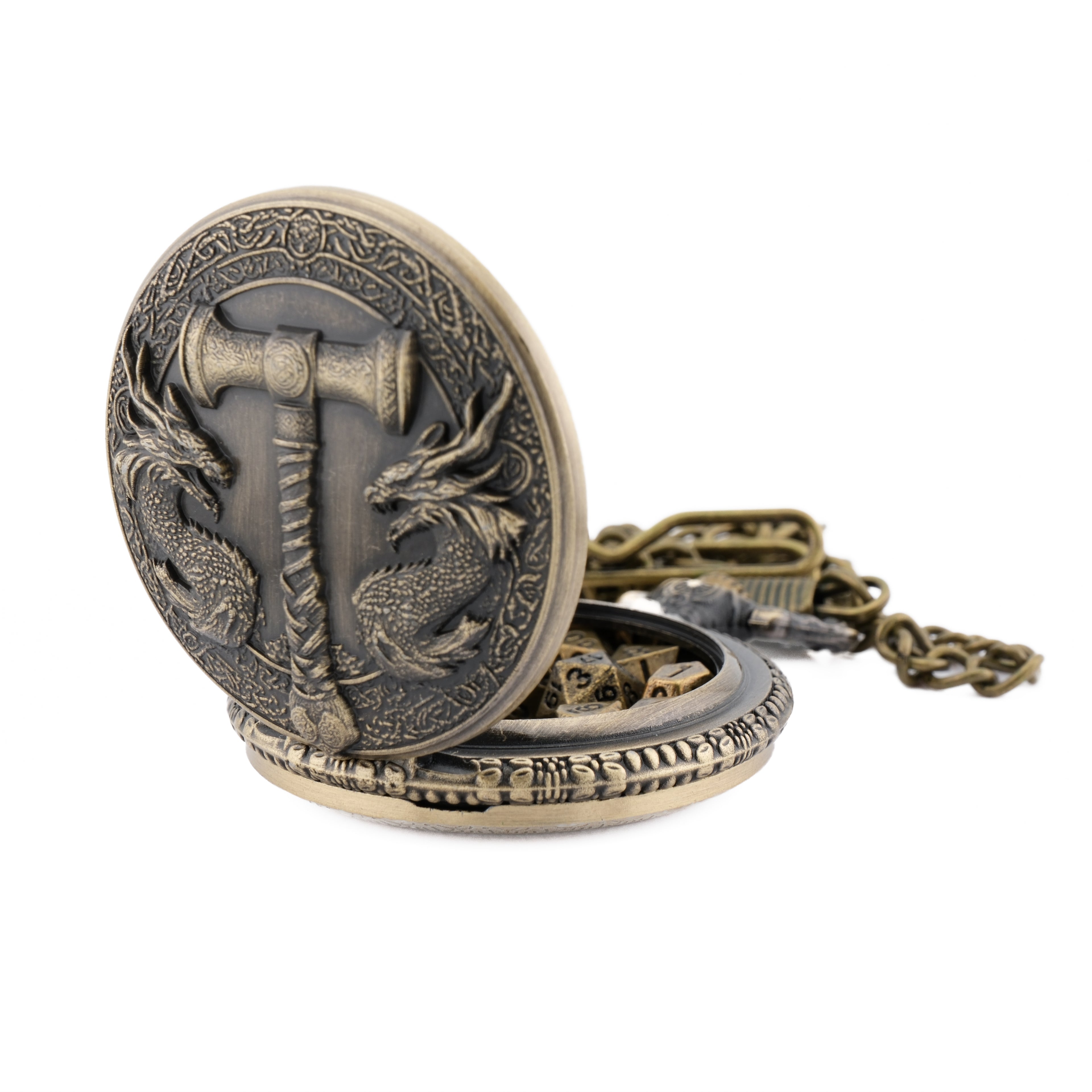 Forge Hammer Pocket Watch Mini Dice Set - 7-Piece TTRPG Dice
