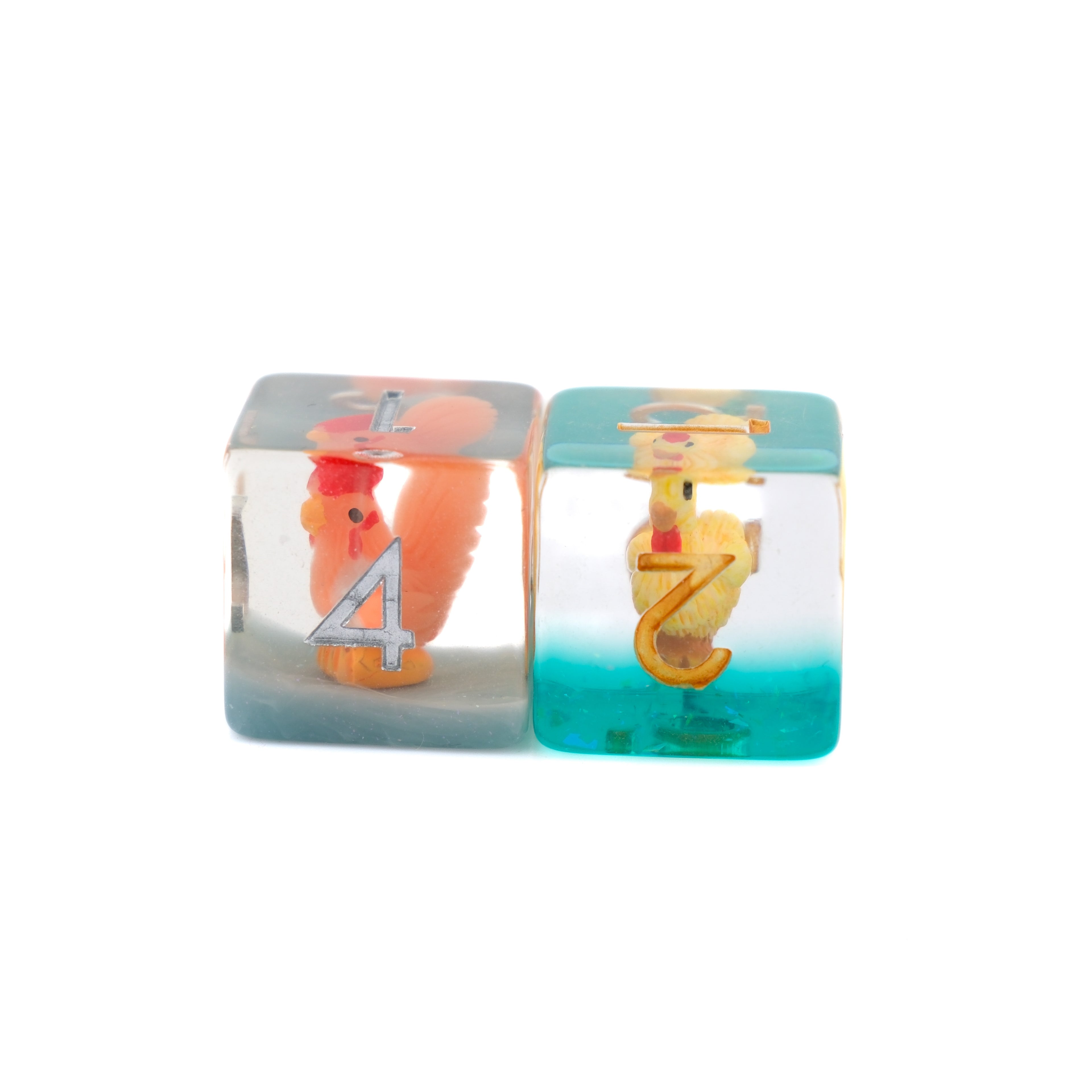 Chicken DnD Dice Set: 7-Piece Resin RPG Dice