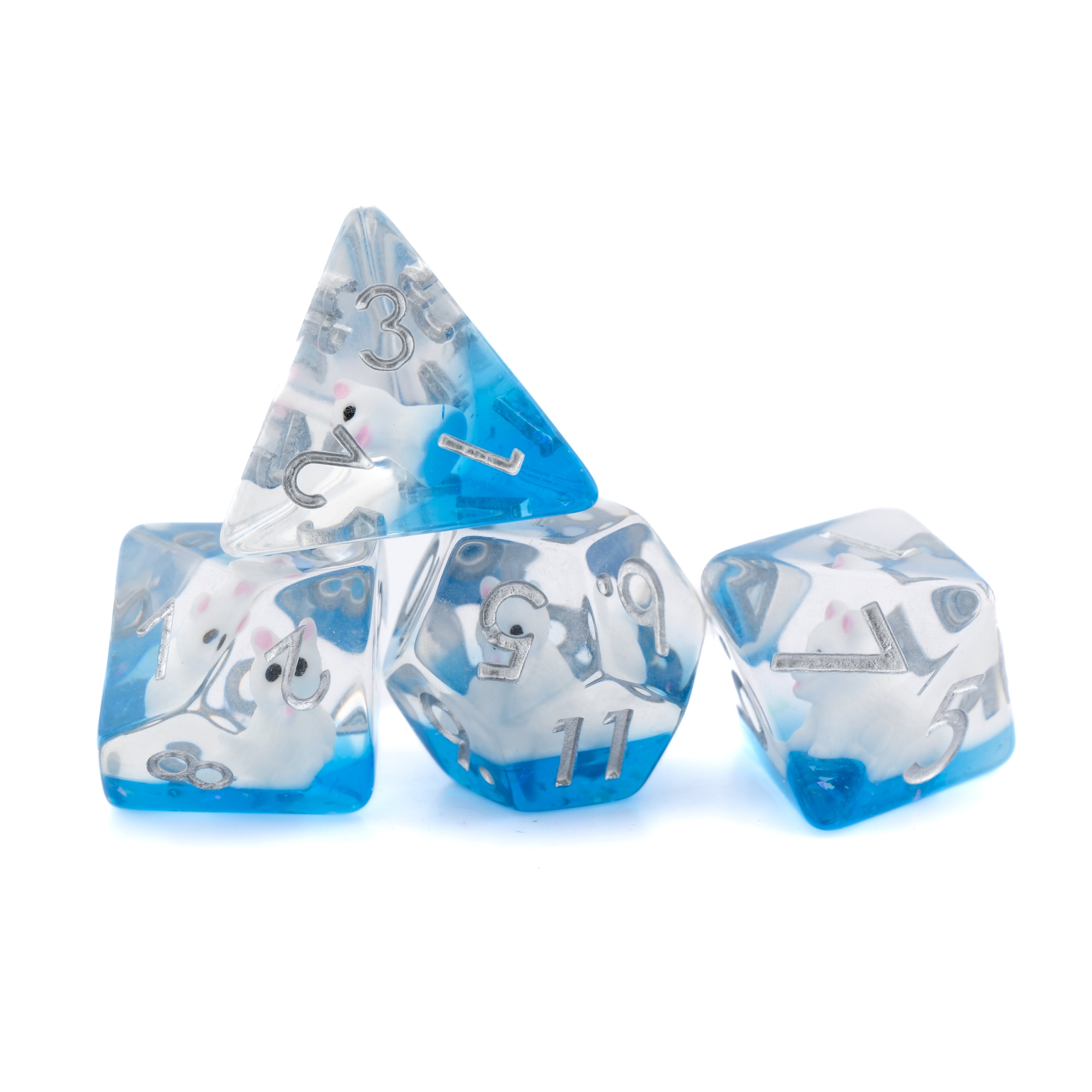 Samoyed Dog Resin DnD 7 Piece Dice Set