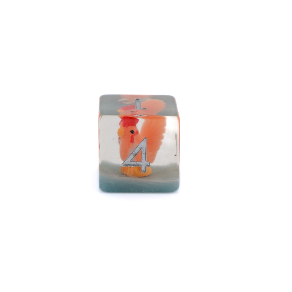 Chicken DnD Dice Set: 7-Piece Resin RPG Dice