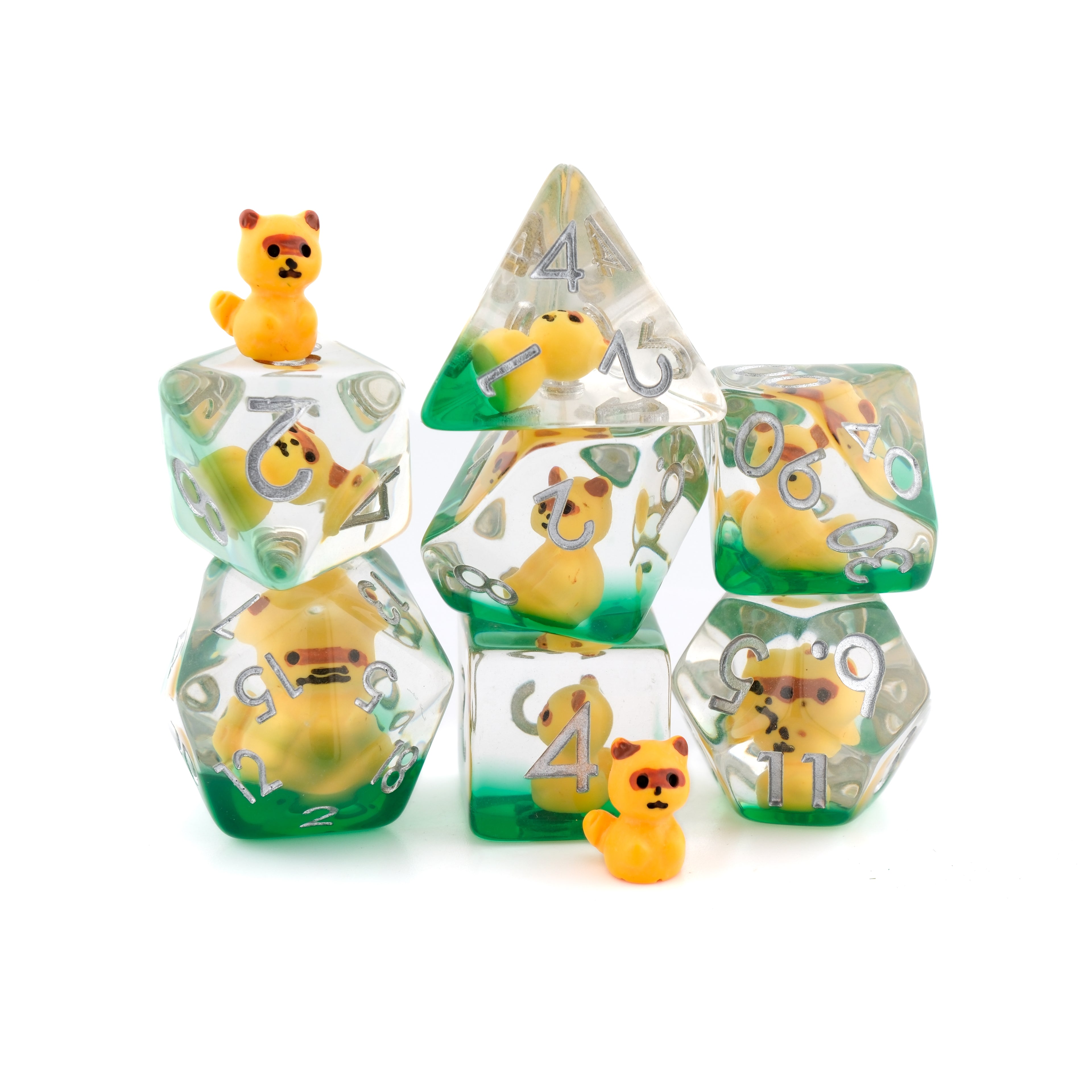 Racoon Resin DnD 7 Piece Dice Set