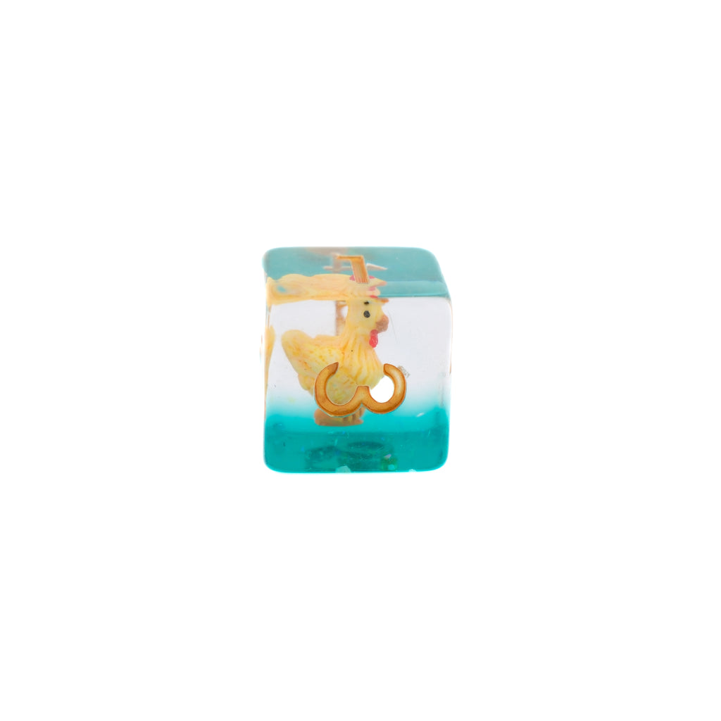 Chicken DnD Dice Set: 7-Piece Resin RPG Dice