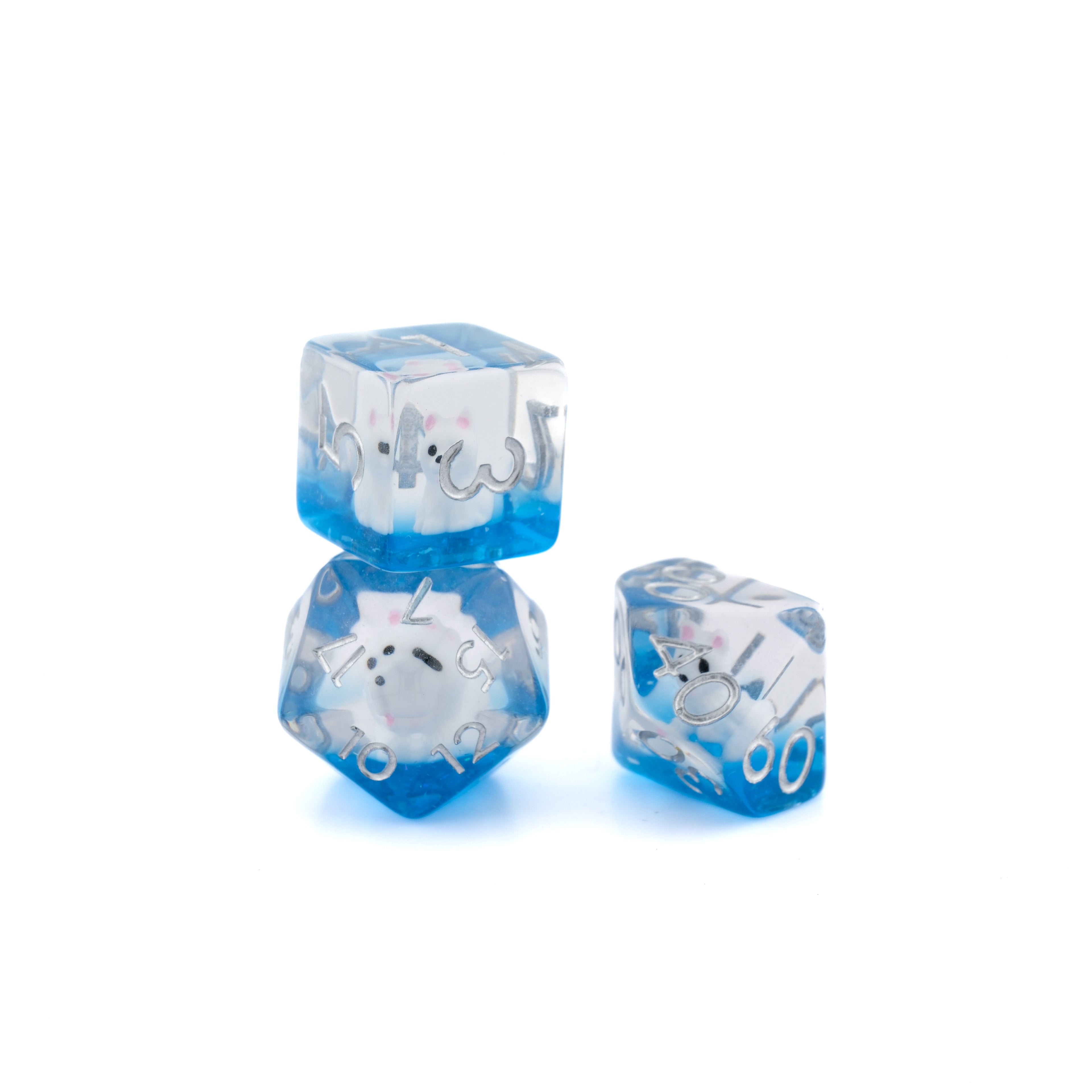 Samoyed Dog Resin DnD 7 Piece Dice Set
