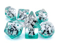 Panda Resin DnD Dice Set: Bubbly Forest Bear 7 Piece RPG Dice