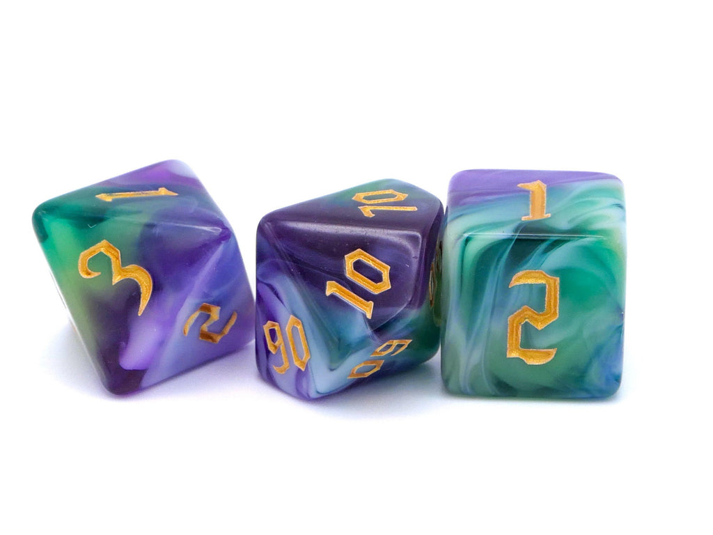Enchanted Prism Acrylic DnD Dice Set: 7 Piece RPG Dice