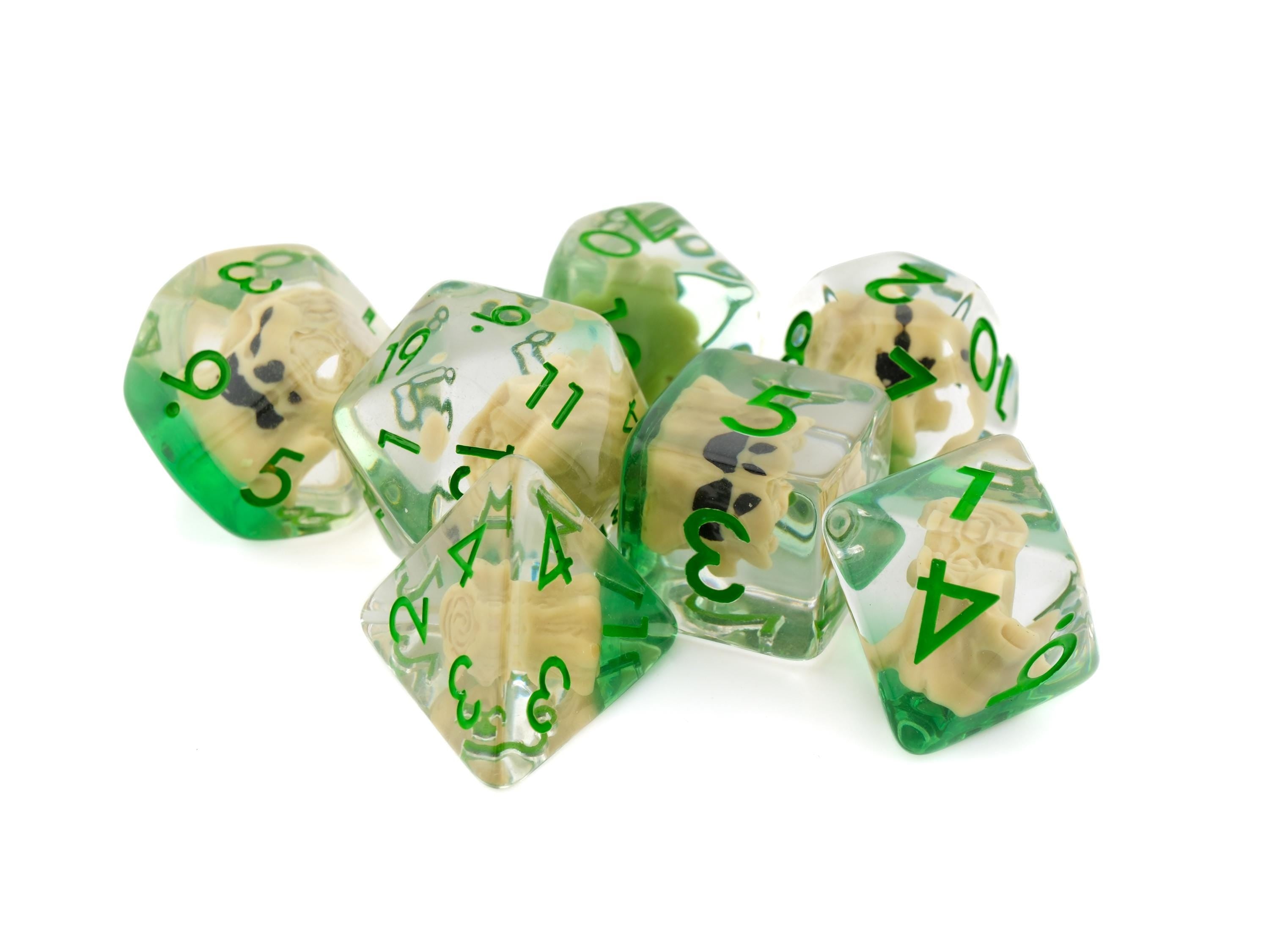 Ent Tree Resin DnD Dice Set: 7-Piece Mystical Creature RPG Dice