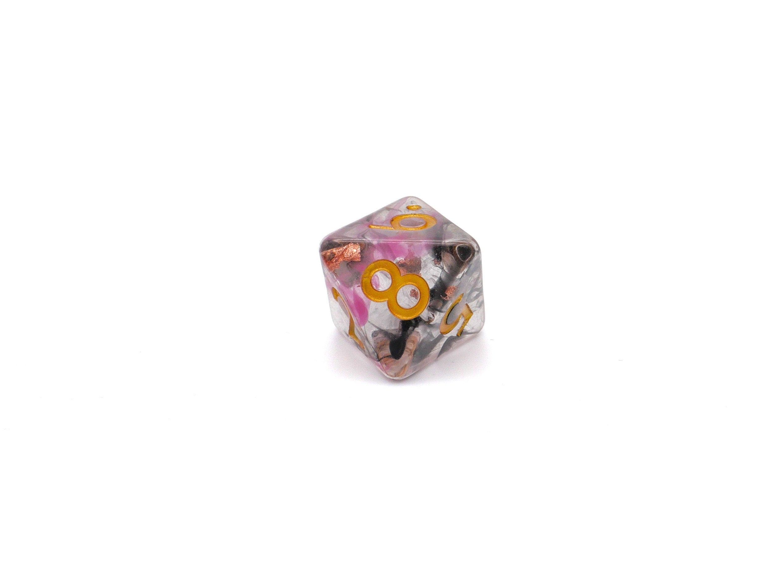 Nebula Resin DnD Dice Set: Swirled Colors, Copper Foil - 7 Piece RPG Dice